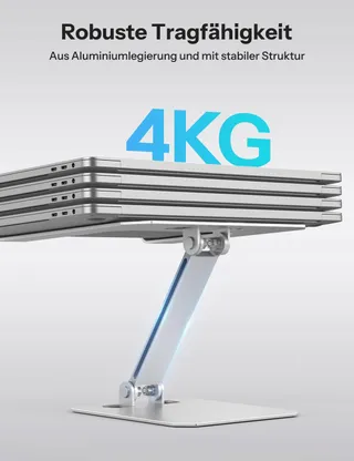 OMOTON Aluminium Laptopstandaard Verstelbaar MacBook Samsung Zilver — miniatuur 5