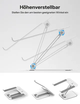 OMOTON Aluminium Laptopstandaard Verstelbaar MacBook Samsung Zilver — miniatuur 2