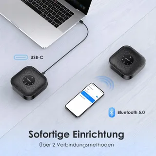 EMEET M0 Plus Conferentiespreker 4 Microfoons 360 USB PC Skype — miniatuur 4