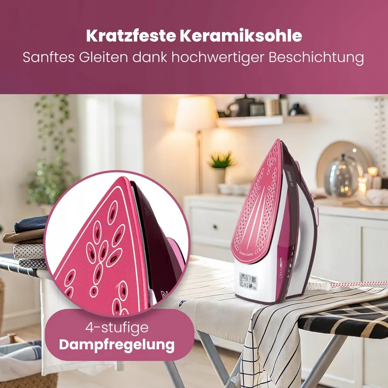 CLATRONIC Stoomstrijkijzer 2600W Keramische Zool 350ml — foto 2
