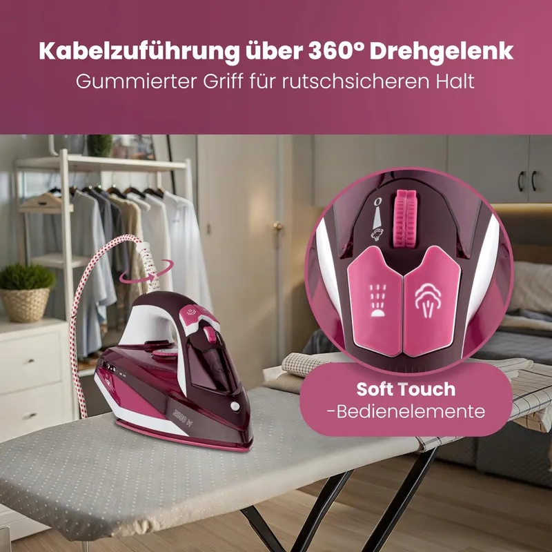 CLATRONIC Stoomstrijkijzer 2600W Keramische Zool 350ml — foto 5