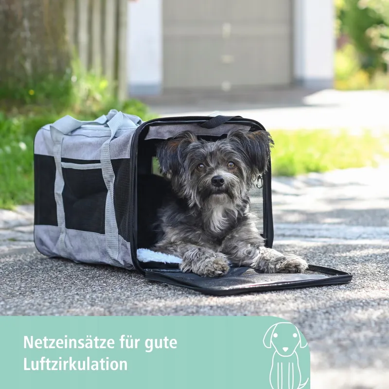KERBL Transporttas Huisdieren tot 12kg Grijs Zwart 52x31x31cm — foto 3