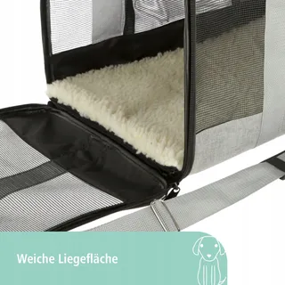 KERBL Transporttas Huisdieren tot 12kg Grijs Zwart 52x31x31cm — miniatuur 6