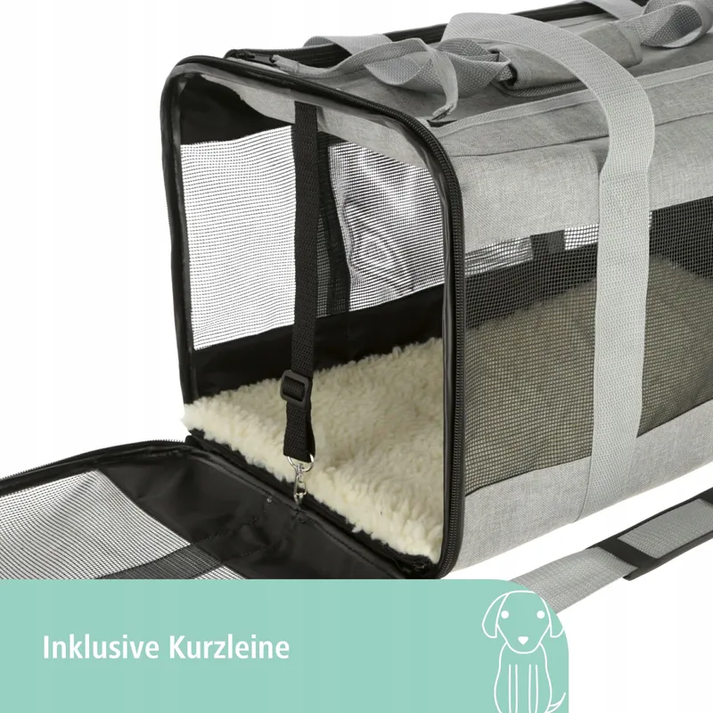 KERBL Transporttas Huisdieren tot 12kg Grijs Zwart 52x31x31cm — foto 2