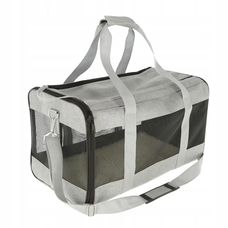KERBL Transporttas Huisdieren tot 12kg Grijs Zwart 52x31x31cm — foto 1