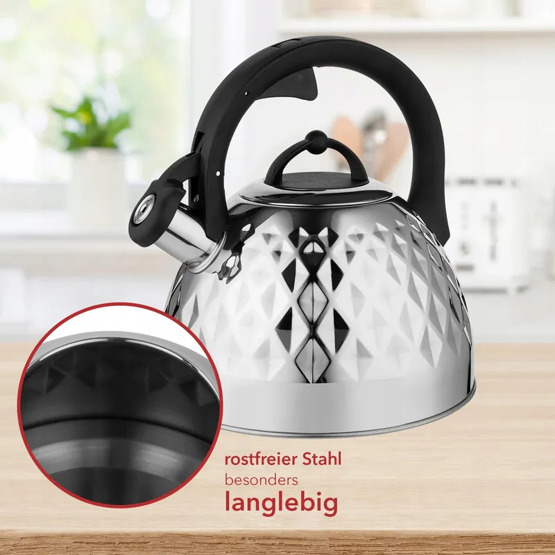 FLORINA Fenny Mirror Waterketel 2,5L RVS Inductie — foto 4