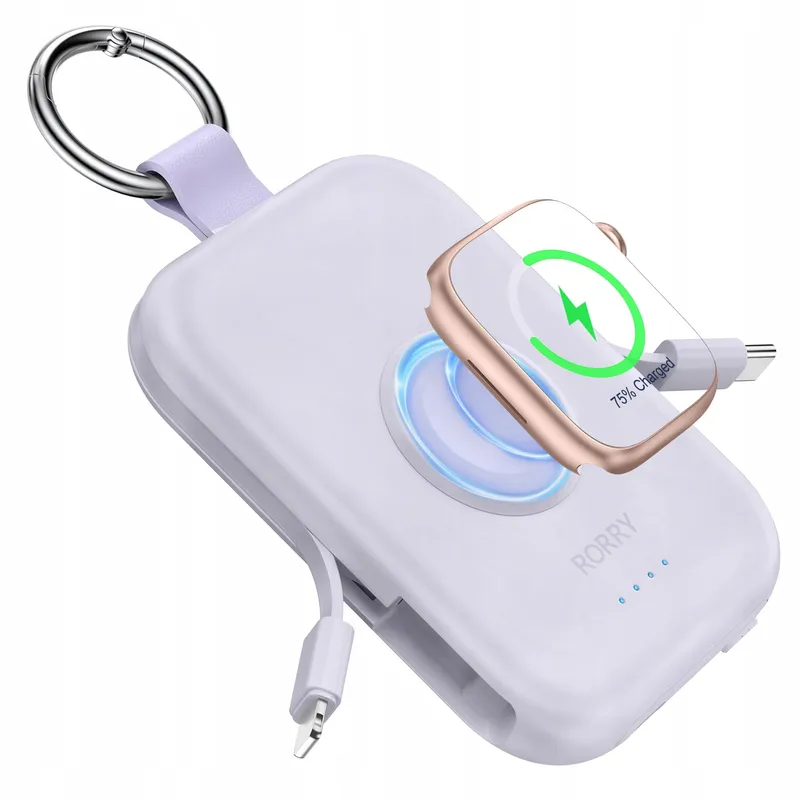 RORRY Power Bank 5000mAh Met Kabel Voor iPhone En Apple Watch — foto 1
