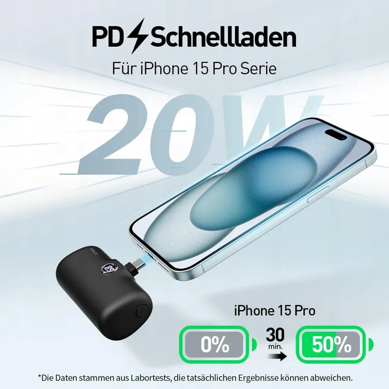 IWALK Powerbank 4800mAh USB-C 20W Snelladen Zwart — foto 3