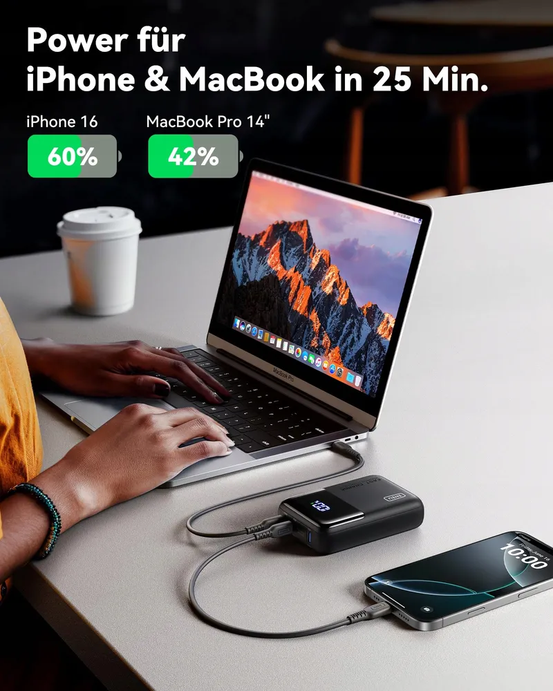 INIU Powerbank 100W 25000mAh USB C voor Telefoon en Laptop — foto 4