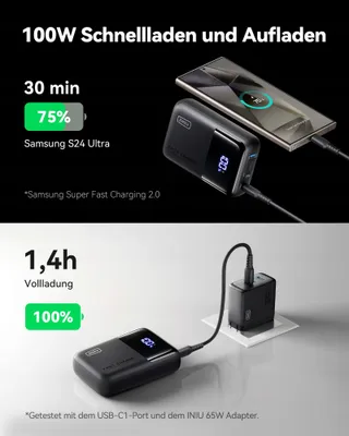 INIU Powerbank 100W 25000mAh USB C voor Telefoon en Laptop — miniatuur 3