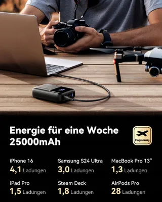 INIU Powerbank 100W 25000mAh USB C voor Telefoon en Laptop — miniatuur 5
