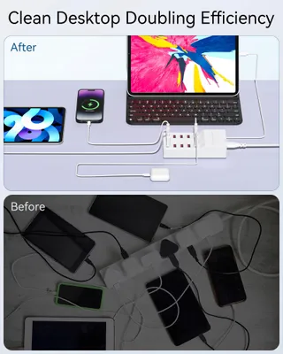 BINAMAO USB Oplader 50W 10-Poorts iPhone iPad Samsung Huawei — miniatuur 6