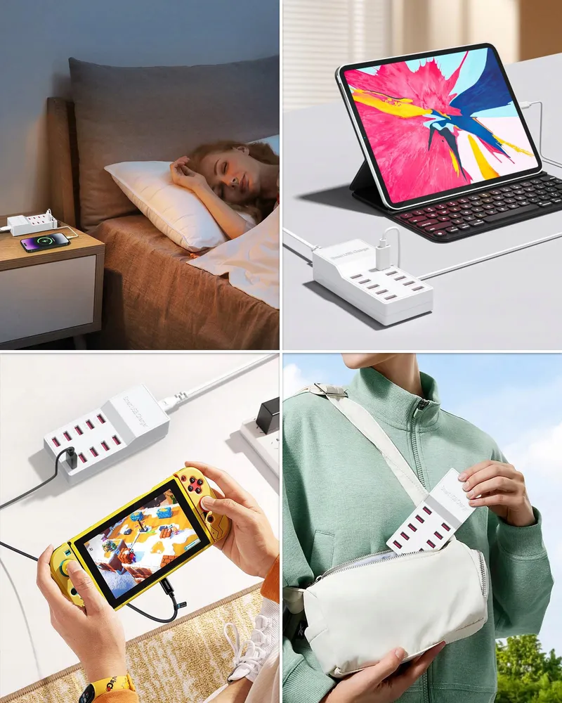 BINAMAO USB Oplader 50W 10-Poorts iPhone iPad Samsung Huawei — foto 5