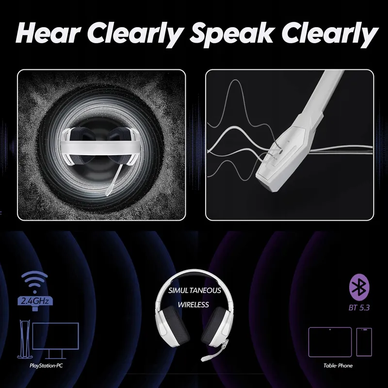 NUBWO G06 Draadloze Gaming Headset Microfoon PS5 PS4 PC Mobiel — foto 8