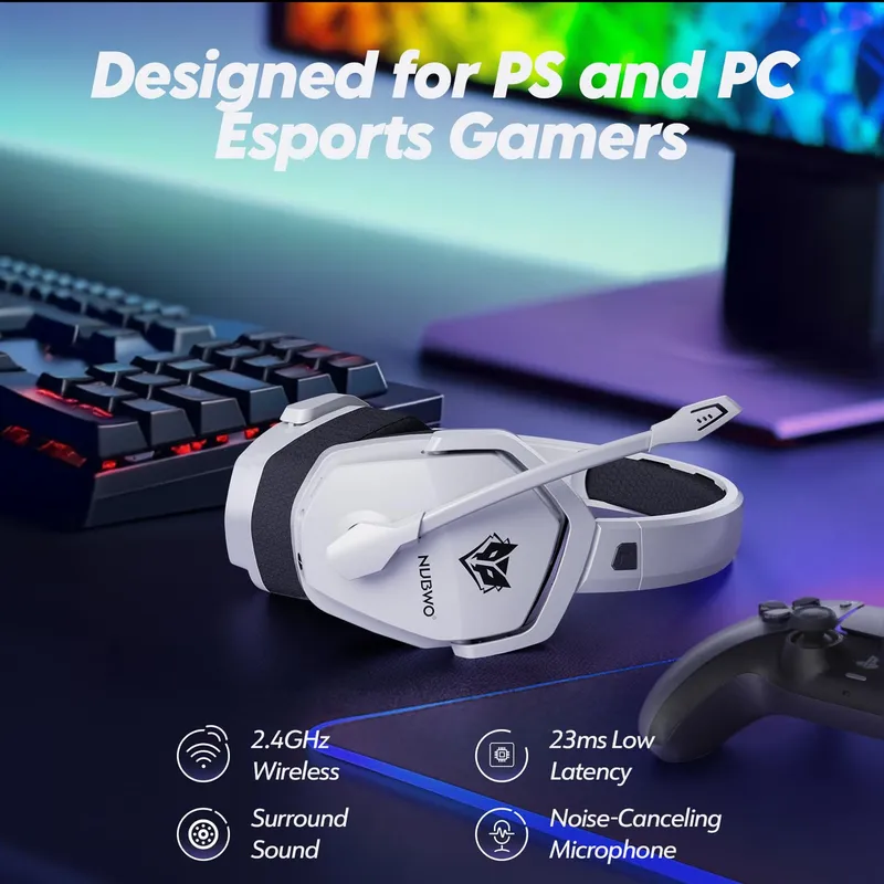 NUBWO G06 Draadloze Gaming Headset Microfoon PS5 PS4 PC Mobiel — foto 2