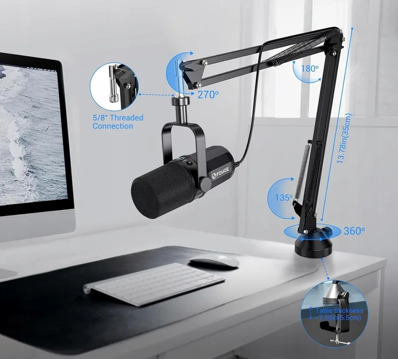 FDUCE SL40+ USB XLR Microfoon Podcast Gaming Streaming — foto 11