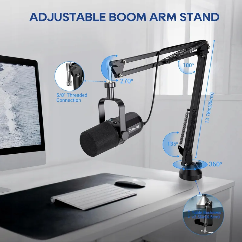 FDUCE SL40+ USB XLR Microfoon Podcast Gaming Streaming — foto 8