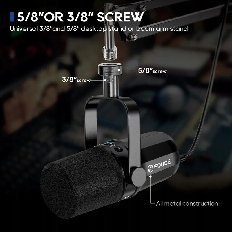 FDUCE SL40+ USB XLR Microfoon Podcast Gaming Streaming — foto 7