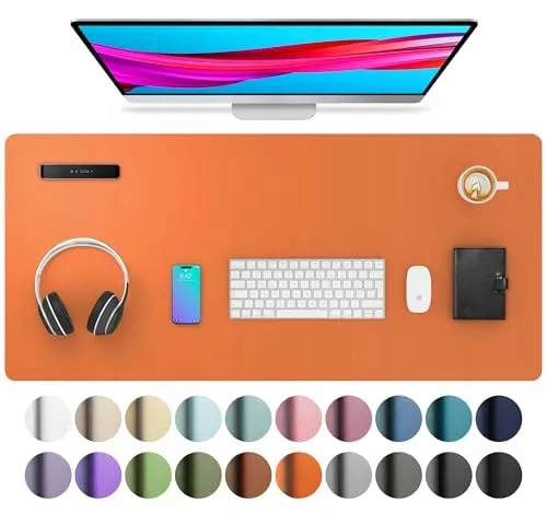 AOTHIA Bureau-onderlegger Leer Waterdicht 91x43cm Oranje — foto 1