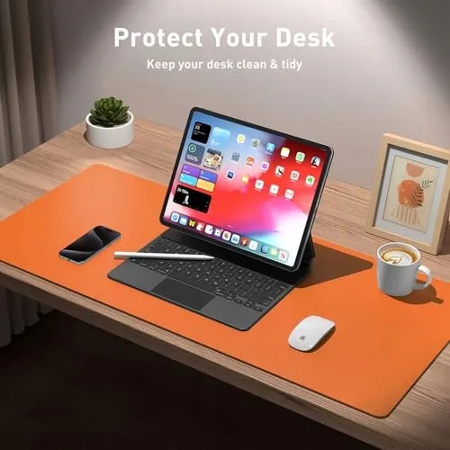 AOTHIA Bureau-onderlegger Leer Waterdicht 91x43cm Oranje — foto 6