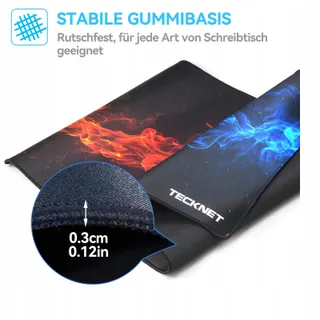 TECKNET Muismat XXL 900x400mm Zwart Waterdicht — miniatuur 4