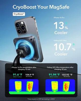 ESR MagSafe Autolader 15W Qi2 met CryoBoost Koeling iPhone — miniatuur 4