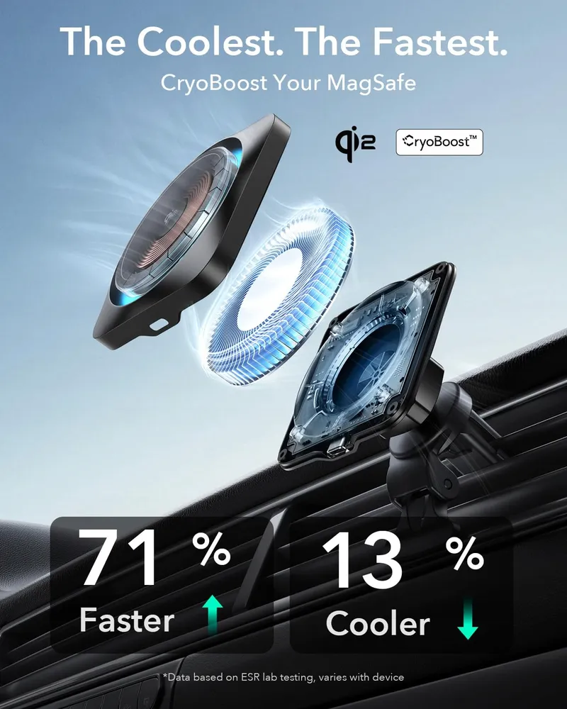 ESR MagSafe Autolader 15W Qi2 met CryoBoost Koeling iPhone — foto 2