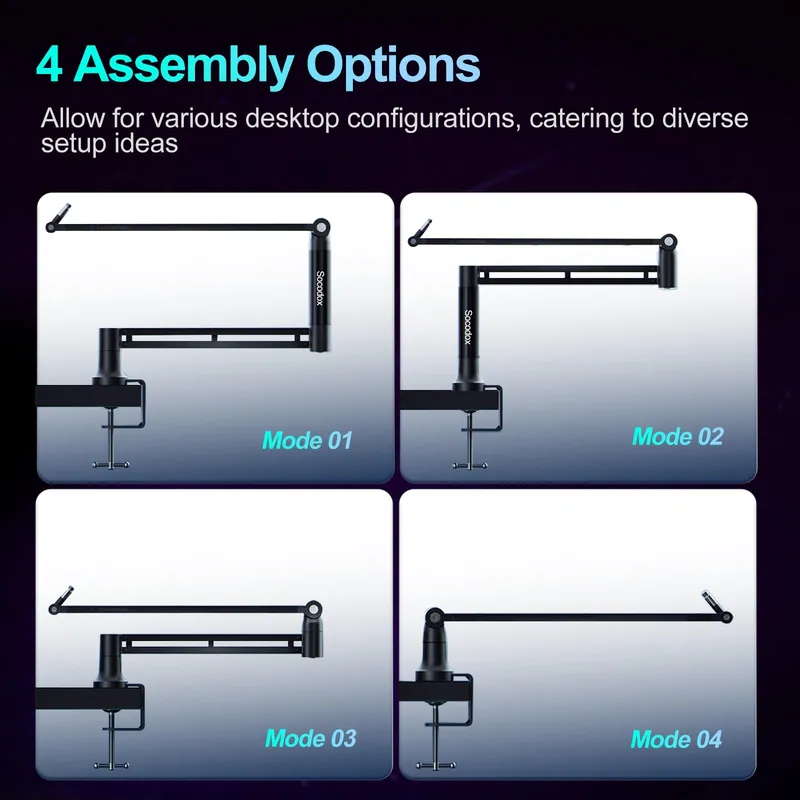 SOCODOX Microfoonarm voor Blue Yeti 4 Montageopties Adapter β foto 3