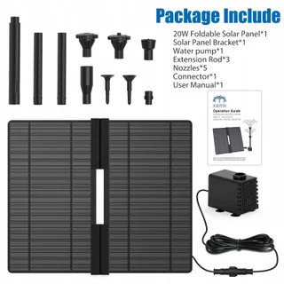 AISITIN Solar Tuinfontein 20W DIY Verstelbare Standaard — miniatuur 9