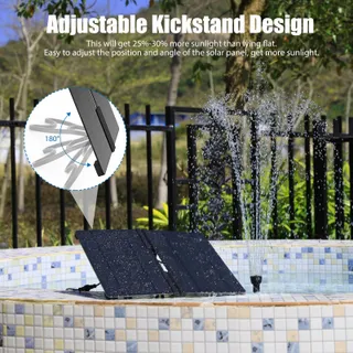 AISITIN Solar Tuinfontein 20W DIY Verstelbare Standaard — miniatuur 6