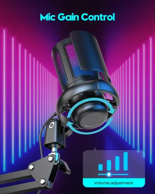 QIUOIO Gaming USB Microfoon RGB Streaming Podcast PC PS4 PS5 Mac — miniatuur 2