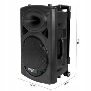 IBIZA Draagbare Speaker 12" 700W Bluetooth USB SD 2 Microfoons Tas — miniatuur 3