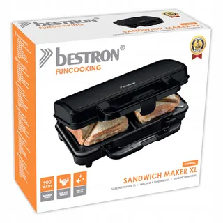 BESTRON XL Tosti-ijzer 900W Antiaanbak Auto Temperatuurregeling — miniatuur 5