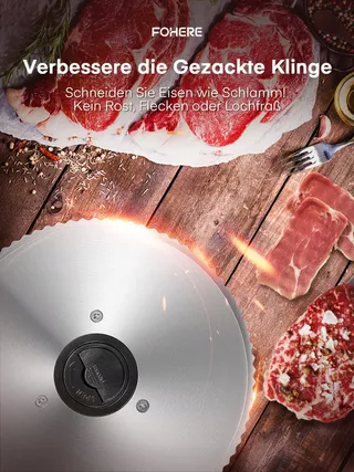 FOHERE 200W Elektrische Snijmachine Brood Vlees Fruit — miniatuur 5