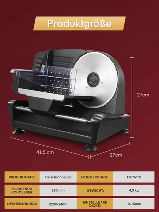 FOHERE 200W Elektrische Snijmachine Brood Vlees Fruit — miniatuur 7
