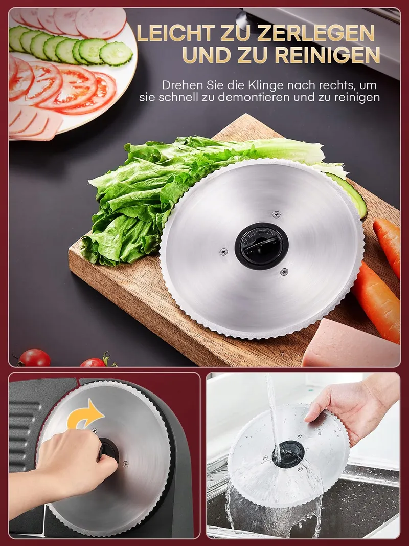 FOHERE 200W Elektrische Snijmachine Brood Vlees Fruit — foto 8