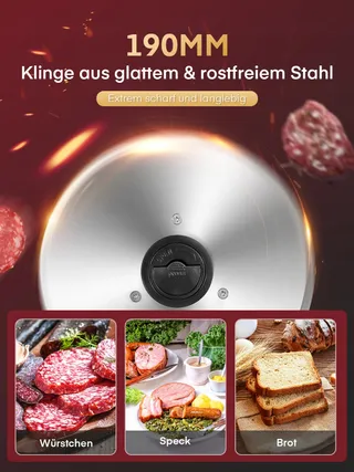FOHERE 200W Elektrische Snijmachine Brood Vlees Fruit — miniatuur 4