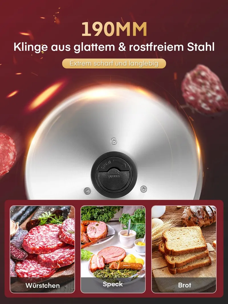 FOHERE 200W Elektrische Snijmachine Brood Vlees Fruit — foto 4