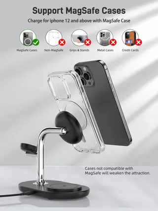ZENGOOSE Draadloze Oplader 3-in-1 iPhone Apple Watch AirPods — miniatuur 3