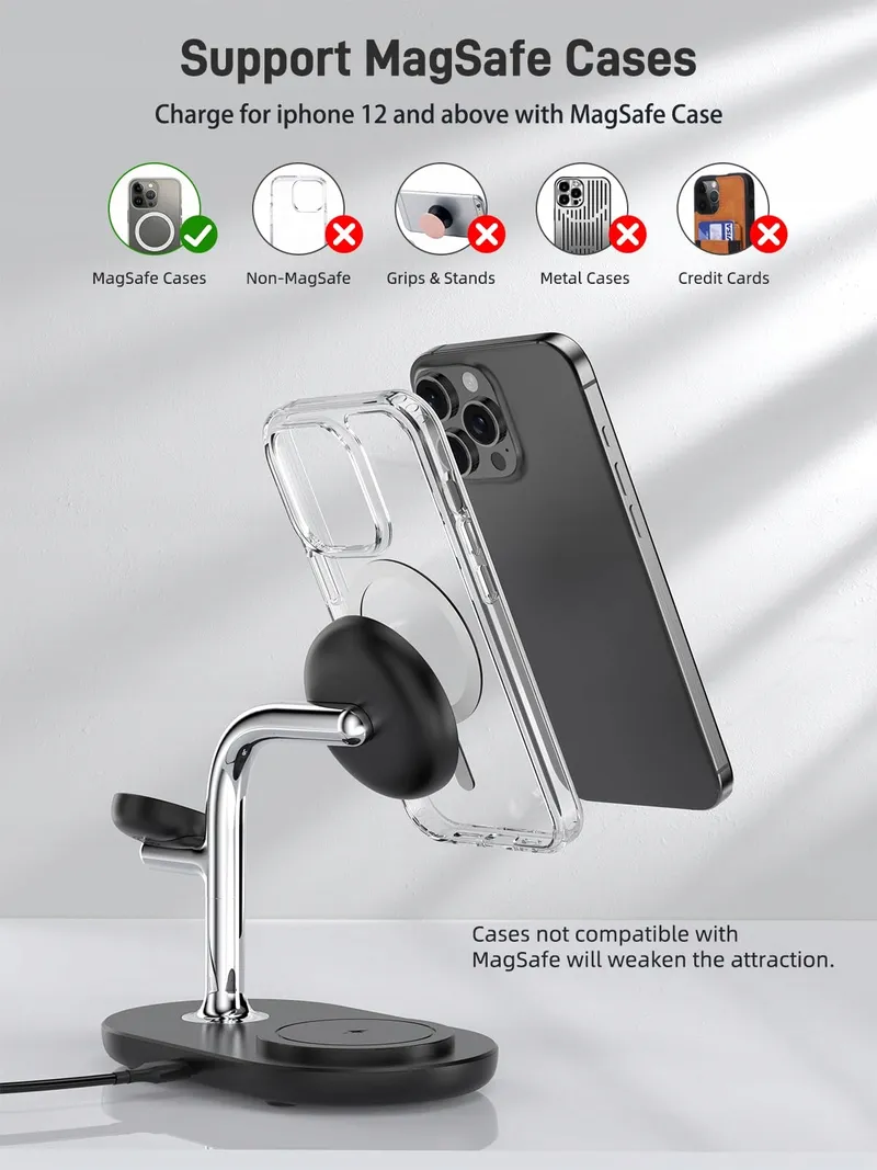 ZENGOOSE Draadloze Oplader 3-in-1 iPhone Apple Watch AirPods — foto 3