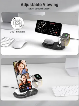 ZENGOOSE Draadloze Oplader 3-in-1 iPhone Apple Watch AirPods — miniatuur 5