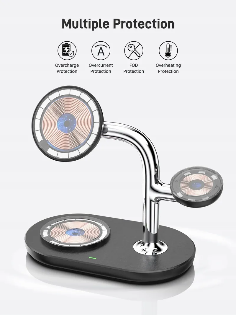 ZENGOOSE Draadloze Oplader 3-in-1 iPhone Apple Watch AirPods — foto 4