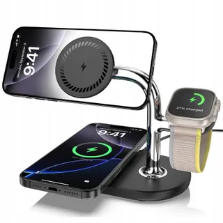 ZENGOOSE Draadloze Oplader 3-in-1 iPhone Apple Watch AirPods — miniatuur 1