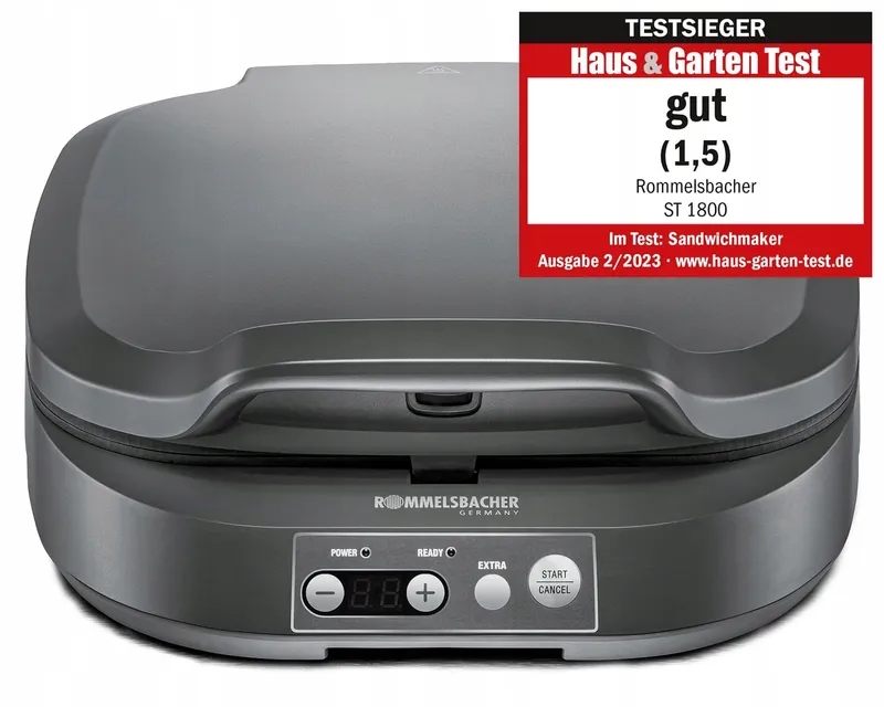ROMMELSBACHER Tosti-ijzer ST1800 4XL Antiaanbak 1800W Grijs — foto 2