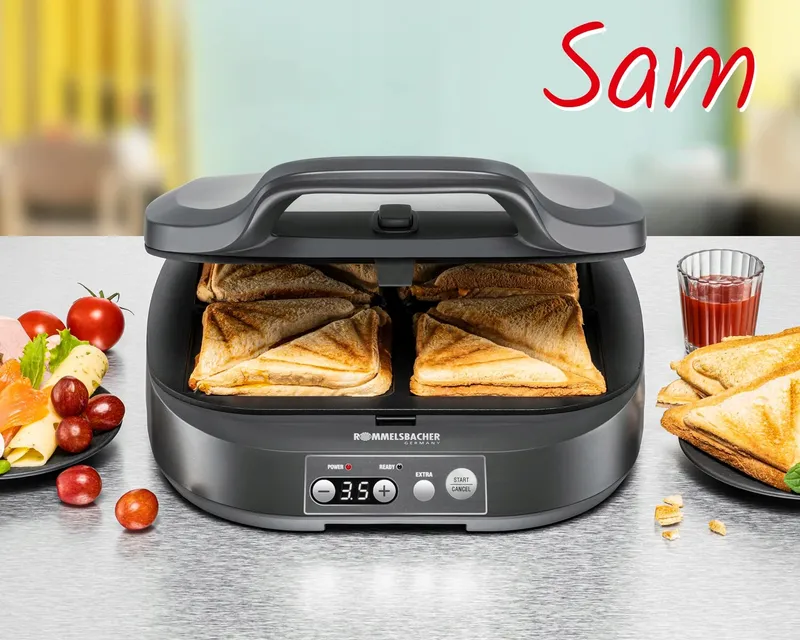 ROMMELSBACHER Tosti-ijzer ST1800 4XL Antiaanbak 1800W Grijs — foto 3