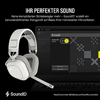 CORSAIR HS80 MAX Draadloze Gaming Headset Wit — miniatuur 7