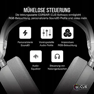 CORSAIR HS80 MAX Draadloze Gaming Headset Wit — miniatuur 8
