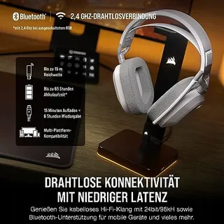 CORSAIR HS80 MAX Draadloze Gaming Headset Wit — miniatuur 3