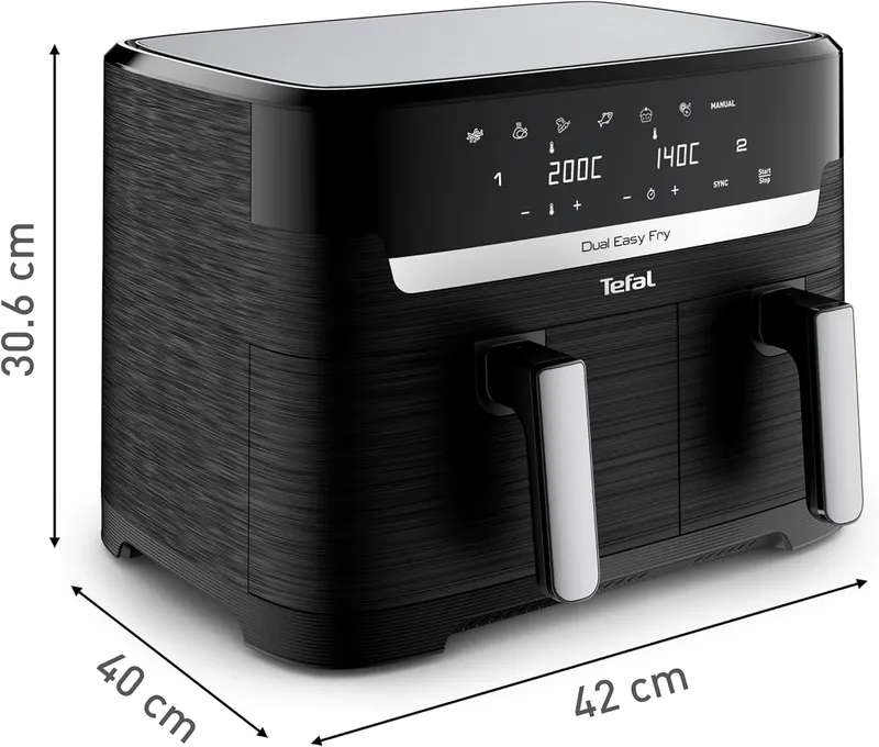 TEFAL Dual Easy Fry Airfryer 5,2L+3,1L Twee Kamers 7 Programma's — foto 11
