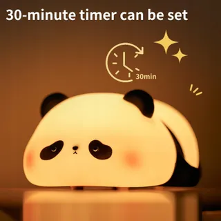 AMMTOO Nachtlamp Kinderen Panda Touch Siliconen USB — miniatuur 3